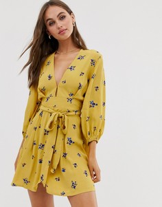 Платье мини с цветочным принтом Faithfull Margot-Желтый