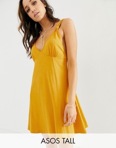 Свободный сарафан мини ASOS DESIGN Tall-Желтый