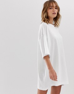 Белое платье-футболка Weekday Huge-Белый