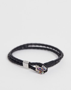 Черный браслет с подвеской-зеброй Paul Smith