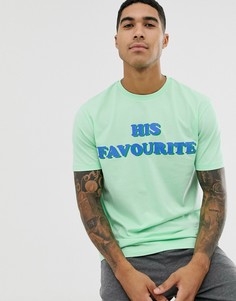 Пижамный комплект с шортами и футболкой с надписью \Favourite\" ASOS DESIGN-Зеленый