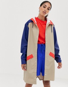 Непромокаемая куртка колор блок Rains-Бежевый