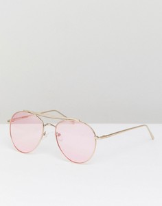 Солнцезащитные очки-авиаторы с розовыми стеклами Reclaimed Vintage inspired-Розовый