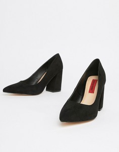 Остроносые туфли на блочном каблуке London Rebel-Черный