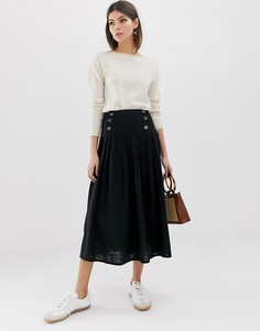 Фактурная юбка миди с заниженной талией ASOS DESIGN-Черный