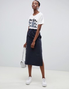 Юбка миди в тонкую полоску ASOS DESIGN-Мульти