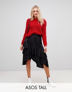 Юбка с асимметричным краем Vero Moda tall-Черный