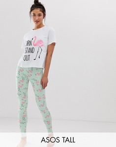 Пижама с леггинсами и надписью \born to stand out\" ASOS DESIGN Tall-Мульти