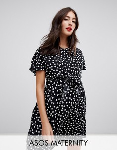 Платье мини с запахом для кормящих мам ASOS DESIGN Maternity-Мульти