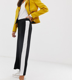 Укороченные брюки с полосками по бокам New Look-Черный