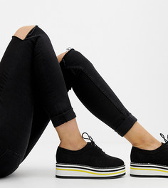Туфли на плоской подошве для широкой стопы ASOS DESIGN-Черный