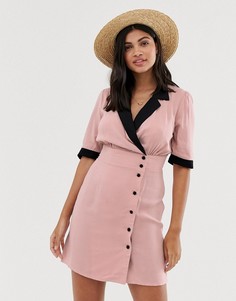 Платье мини с запахом ASOS DESIGN-Розовый