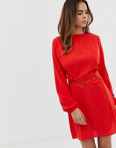 Платье мини с длинными рукавами AX Paris-Красный