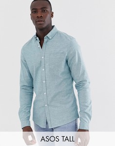 Синяя приталенная оксфордская рубашка ASOS DESIGN Tall-Синий