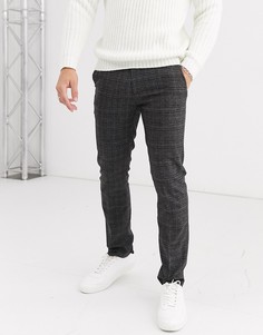 Серые брюки скинни в клетку Burton Menswear-Серый