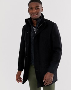 Классическое шерстяное пальто Selected Homme-Черный