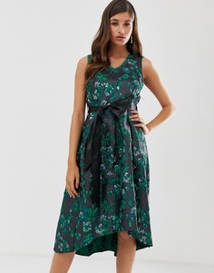 Плиссированное платье с асимметричным подолом Closet-Зеленый