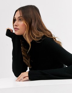 Джемпер в рубчик с высоким воротом Vero Moda-Черный