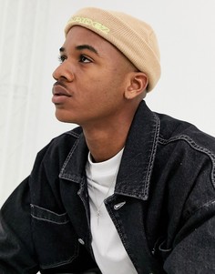 Шапка-бини верблюжьего цвета с вышивкой ASOS DESIGN-Светло-коричневый