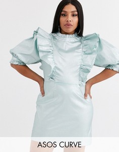 Джинсовое платье с оборками ASOS DESIGN Curve-Мульти