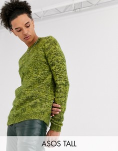 Зеленый фактурный вязаный джемпер ASOS DESIGN Tall