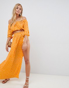 Пляжная юбка макси из шифона ASOS DESIGN-Мульти