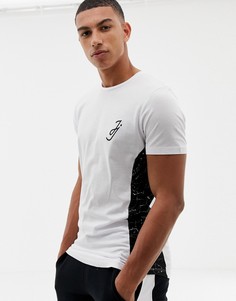 Футболка с закругленной нижней кромкой и принтом Jack & Jones Core-Белый