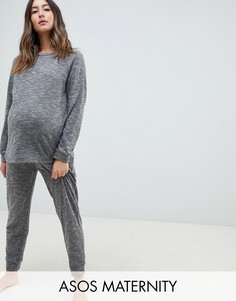 Комплект из свитшота и джоггеров ASOS DESIGN Lounge Maternity-Серый