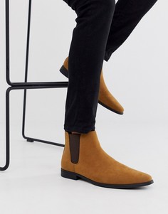 Светло-коричневые ботинки челси из искусственной замши ASOS DESIGN-Светло-коричневый