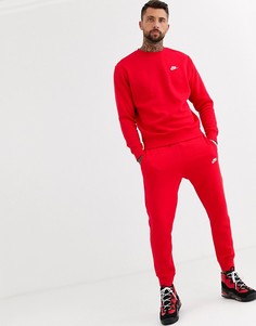 Красные джоггеры с манжетами Nike-Красный