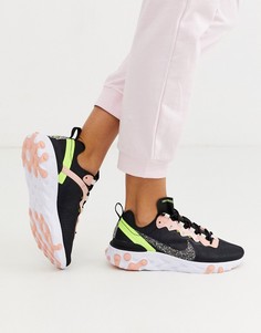 Черные/розовые кроссовки Nike Regrind React Element 55-Черный