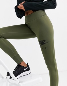 Короткие леггинсы цвета хаки Nike Air Running-Зеленый