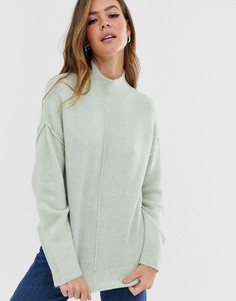 Пушистый джемпер с высоким воротом ASOS DESIGN-Зеленый