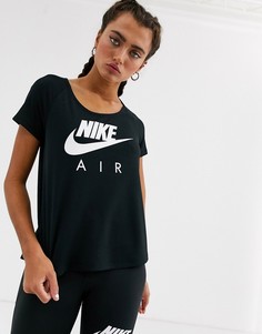 Черный сетчатый топ с короткими рукавами Nike Air Running