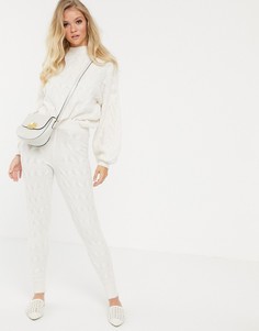Джоггеры от комплекта с узором \в косичку\" ASOS DESIGN-Кремовый
