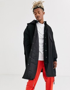 Черная oversize-парка ASOS DESIGN-Черный