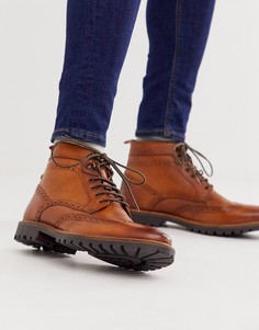 Светло-коричневые ботинки броги Base London Bower-Светло-коричневый