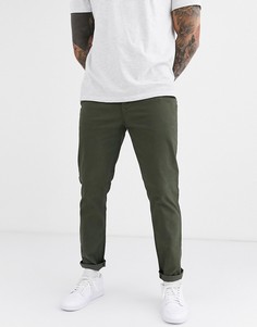Облегающие чиносы цвета хаки Burton Menswear-Зеленый