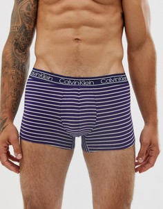 Темно-синие хлопковые боксеры-брифы в полоску Calvin Klein Modern FLX-Темно-синий