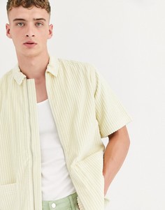 Бежевая свободная рубашка на молнии ASOS DESIGN-Кремовый