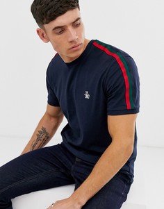 Темно-синяя футболка с полосками по бокам Original Penguin-Темно-синий