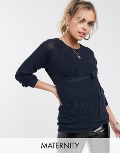 Темно-синий трикотажный джемпер для беременных Mamalicious Mama.Licious