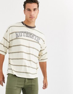 Oversize-рубашка из органического хлопка с вышивкой ASOS DESIGN-Бежевый