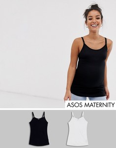 Набор из 2 топов на бретелях для кормящих мам ASOS DESIGN Maternity, СКИДКА-Мульти