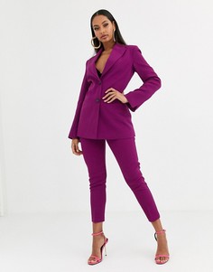 Фиолетовые брюки узкого кроя ASOS DESIGN-Фиолетовый