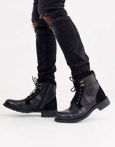 Черные кожаные ботинки на шнуровке Dune-Черный