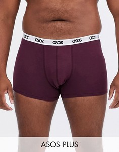 Бордовые новогодние боксеры-брифы с принтом сзади ASOS DESIGN Plus-Красный