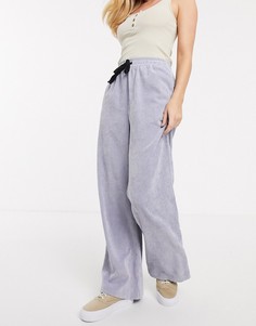 Вельветовые брюки без застежек ASOS DESIGN-Синий