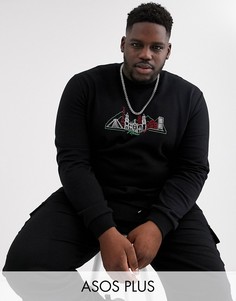 Свитшот с принтом ASOS DESIGN Plus-Черный