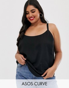 Топ с овальным вырезом ASOS DESIGN Curve - eco-Черный